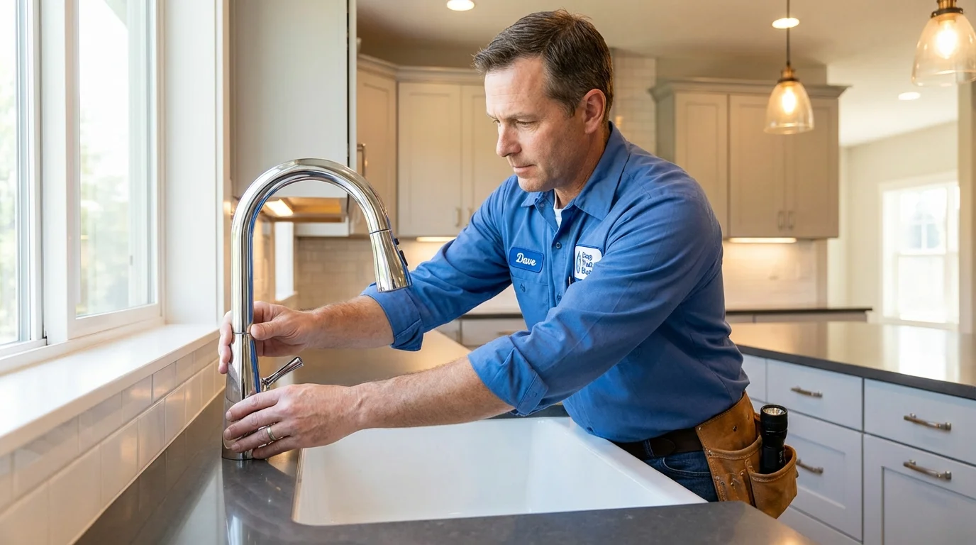 Kitchen faucet installation by Johns Plumbing LLC in Tyndall